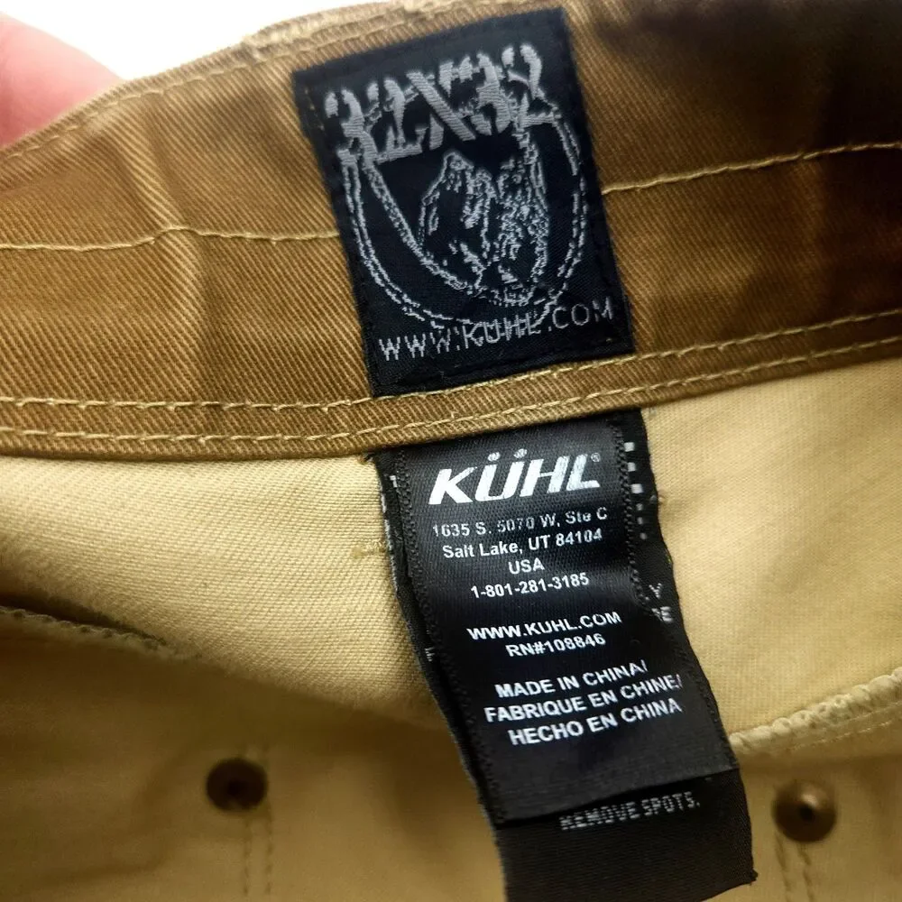Kuhl Ryder Men's Pants 32x32 Brown Vintage Patina Dye for Hiking and Work EUC